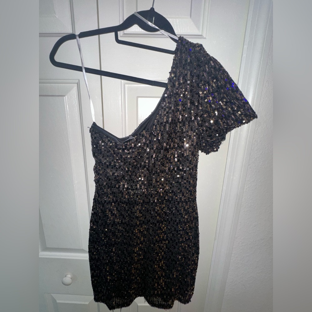 Lulu's Black Sequin Dress